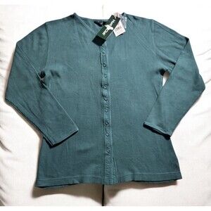 VTG Hunt Club Cardigan Women Size M Green Long Sleeve Button Down Sweater NWT